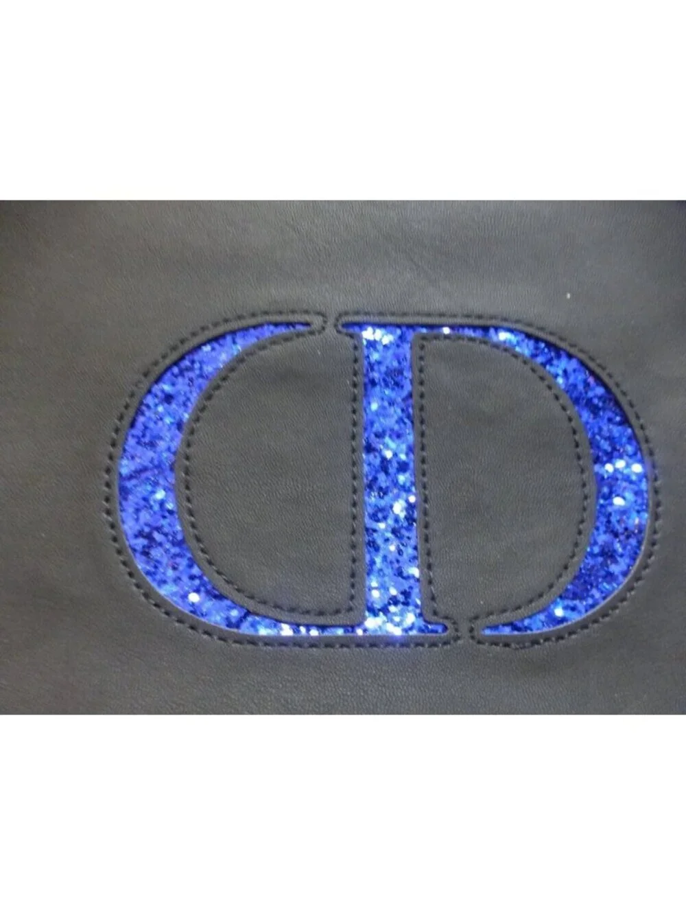 Dior BLUE GLITTER LOGO COSMETIC Makeup Evening BAG Trousse pouch